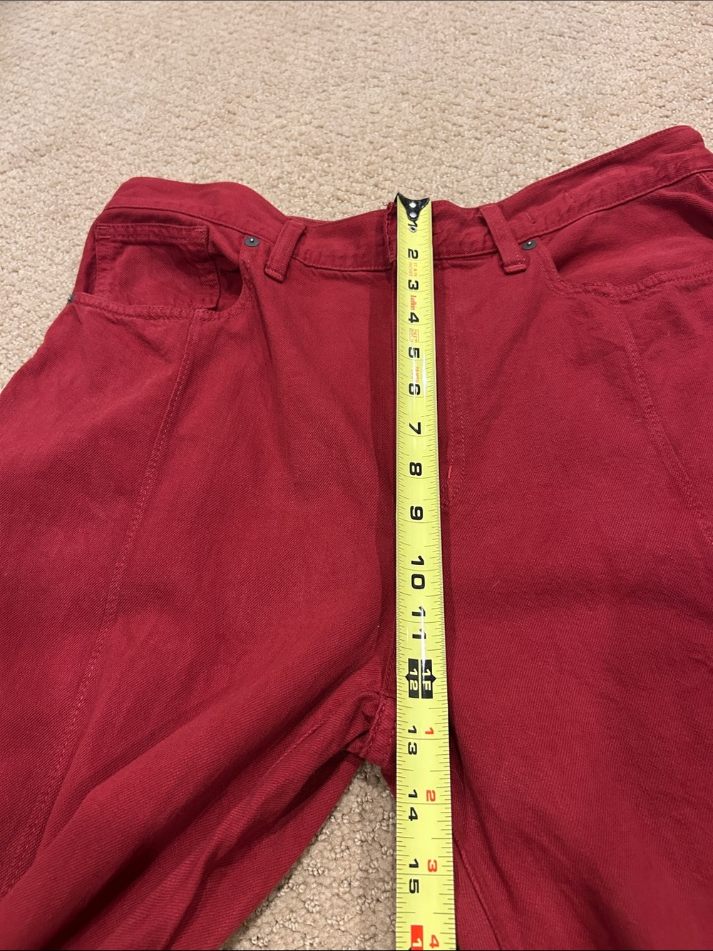 Madewell The Baggy Straight Jean in Deep Burgundy Red - Picture 6 of 11